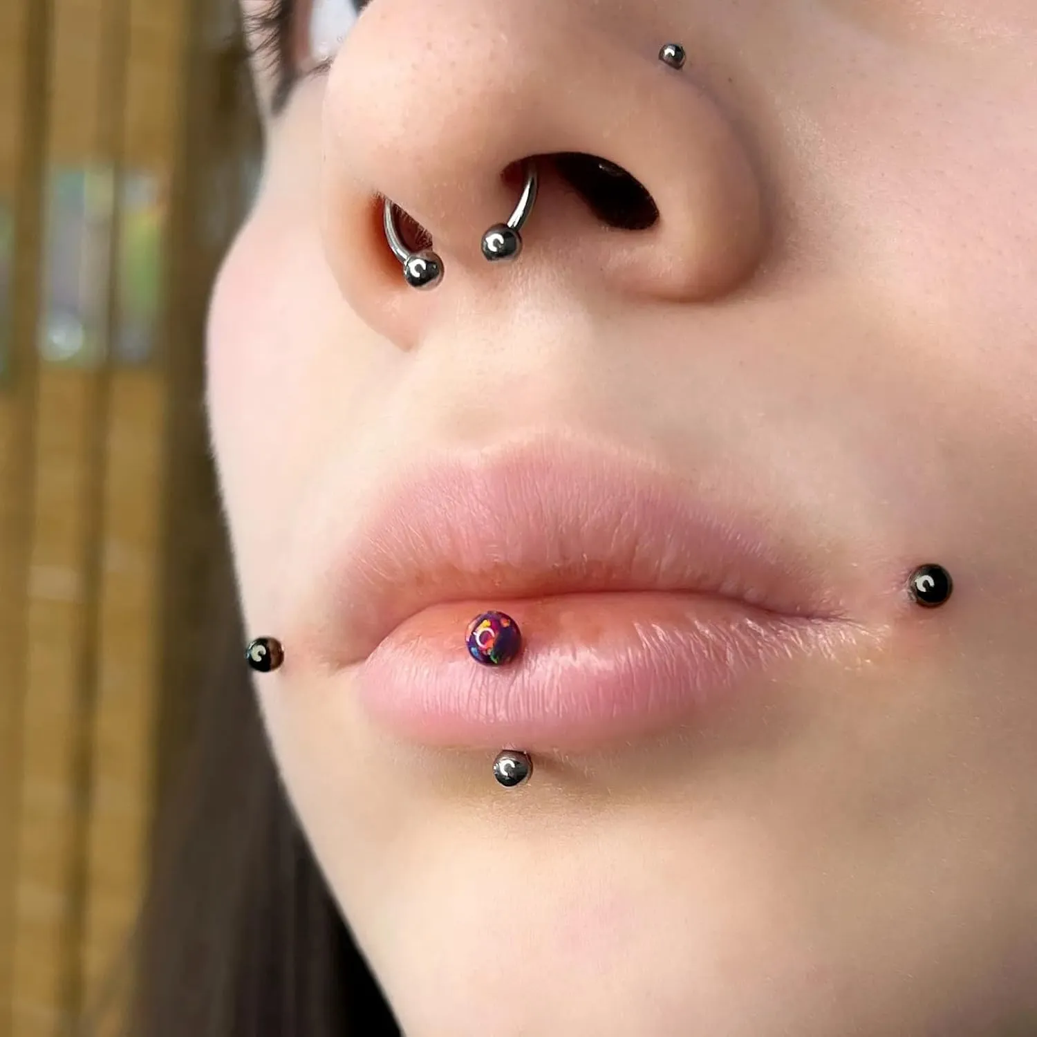 16G Labret Cheek Tongue Rings Surgical Stainless Steel Monroe Lip Piercing Jewelry Barbell Ring Kits Ultra-long Bar Length 14mm/16mm/19mm/22mm/25mm