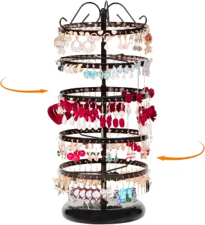 5 Tiers 360 Rotating Earring Holder Organizer Stand,220 Holes Stud Earring Organizers and StorageJewelry Organizers and Storage,Earring Tree Organizer for Women