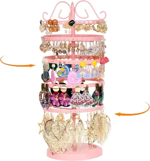 5 Tiers 360 Rotating Earring Holder Organizer Stand,220 Holes Stud Earring Organizers and StorageJewelry Organizers and Storage,Earring Tree Organizer for Women