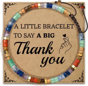 AGOT Thank You Gifts for Women: Teacher Appreciation Office Gifts for Coworkers Employee Boss Lady Manager Colleague Natural Stone Bracelet