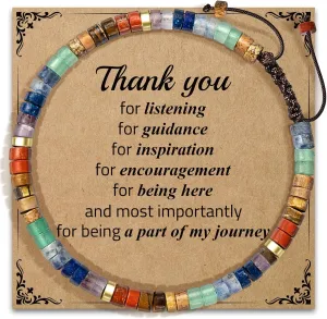 AGOT Thank You Gifts for Women: Teacher Appreciation Office Gifts for Coworkers Employee Boss Lady Manager Colleague Natural Stone Bracelet