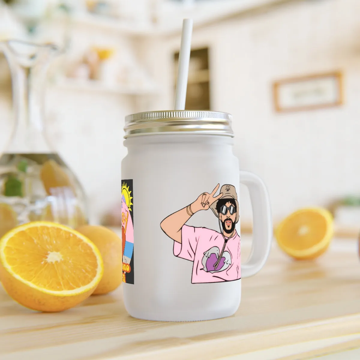 Bad Bunny Mason Jar