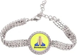 Blessing Prayer Expression Hands Tennis Chain Anklet Bracelet Diamond Jewelry