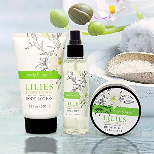 Body and Earth Spa Basket Bath Gifts Set for Her 10 Pieces