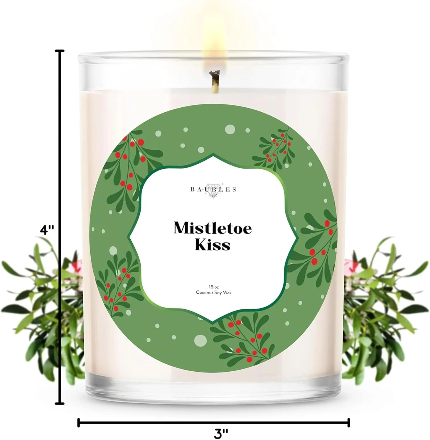 Christmas Winter Candles and Jewelry Earring Inside| Mistletoe Kiss | Home Decor Gifts