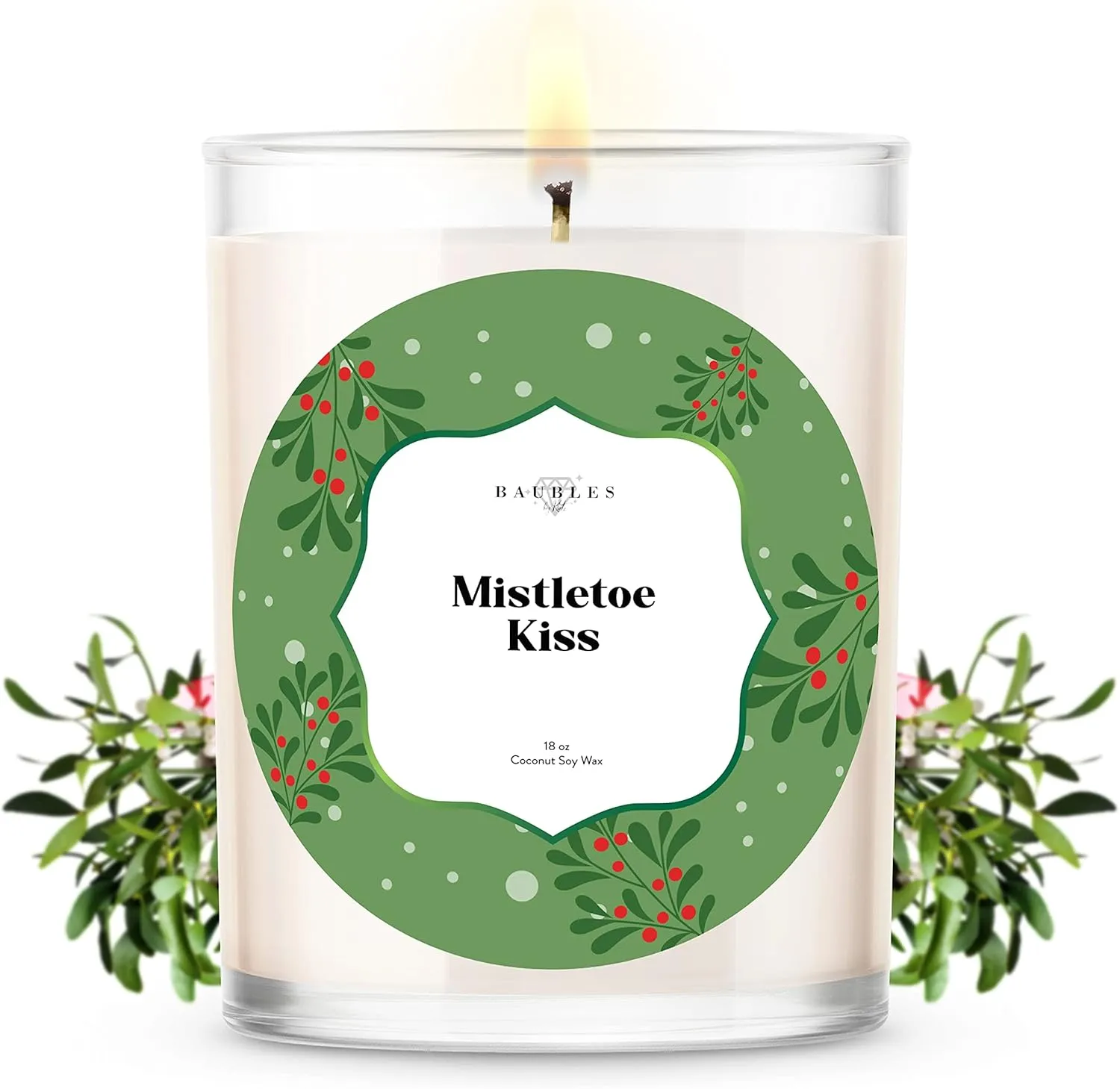 Christmas Winter Candles and Jewelry Earring Inside| Mistletoe Kiss | Home Decor Gifts