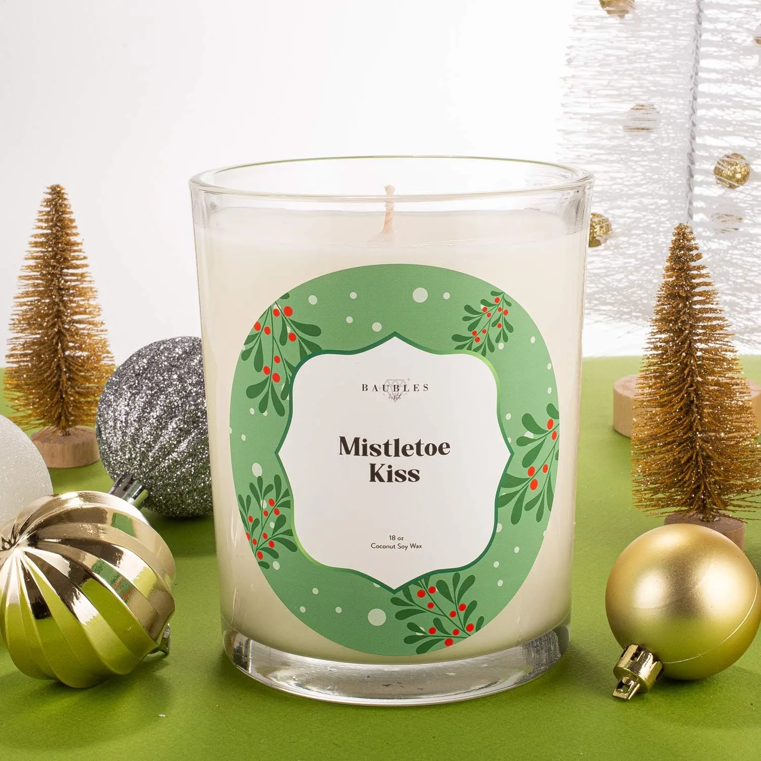 Christmas Winter Candles and Jewelry Earring Inside| Mistletoe Kiss | Home Decor Gifts