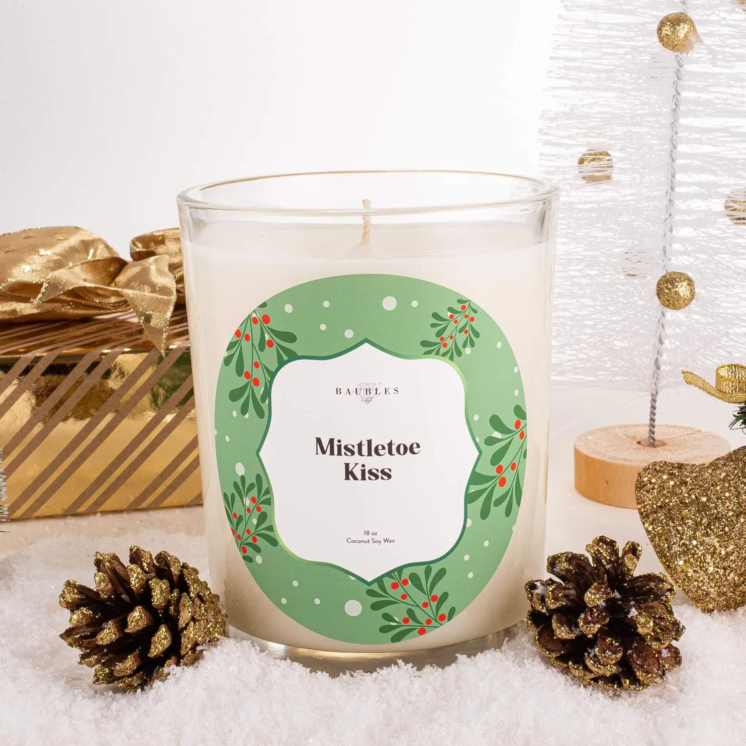 Christmas Winter Candles and Jewelry Earring Inside| Mistletoe Kiss | Home Decor Gifts