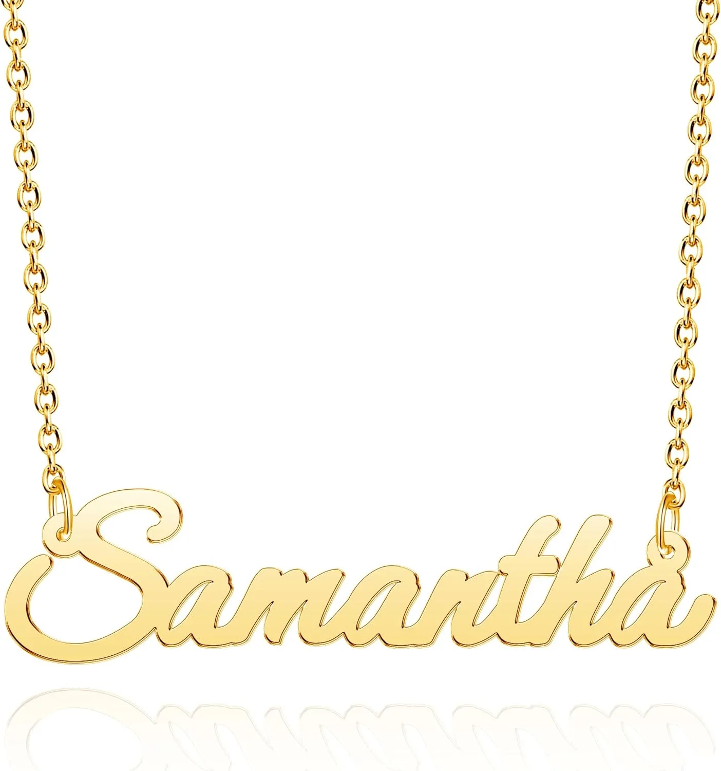 Custom Name Necklace Personalized 18K Gold Plated Nameplate Customized Jewelry Pendant Gift for Women