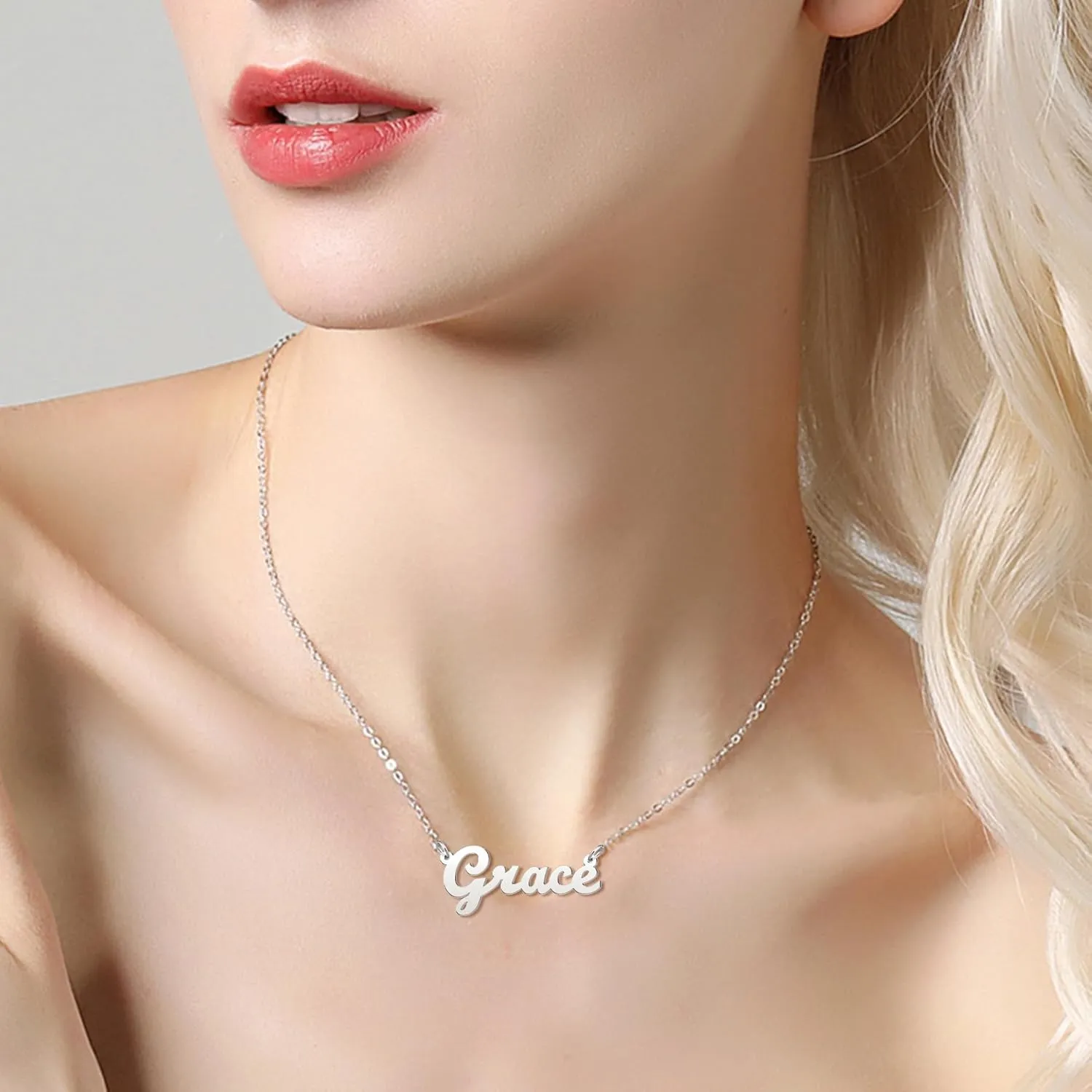 Custom Name Necklace Personalized 18K Gold Plated Nameplate Customized Jewelry Pendant Gift for Women