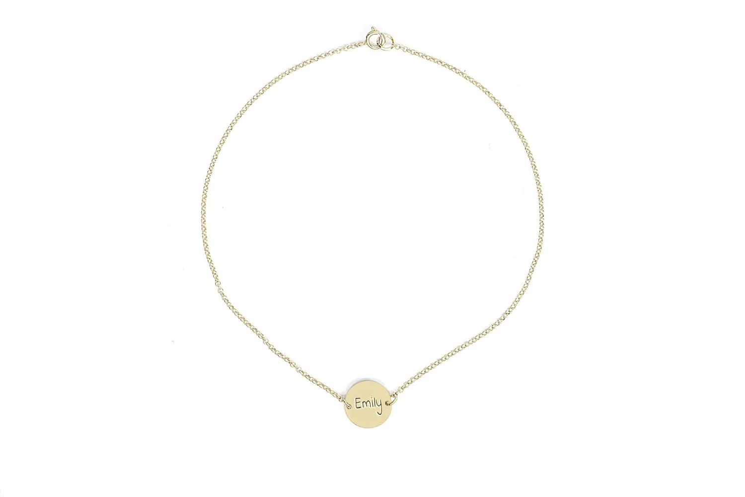 Custom Name Necklace - Round Pendant - Personalized Jewelry - Christmas & New Year's Eve Gift