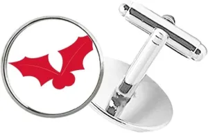 DIYthinker mas Red Festival Round Button Cuff Clip Stud Cufflinks