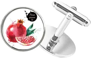 DIYthinker Pamegranate Fruit Tasty Healthy Watercolor Round Button Cuff Clip Stud Cufflinks