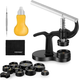 Eventronic 16Pcs Watch Press Tool Set, Back Case Closer for Closing Watch Cover, Watch Battery Replacement Tool Kit with 18 to 50mm Circular Dials