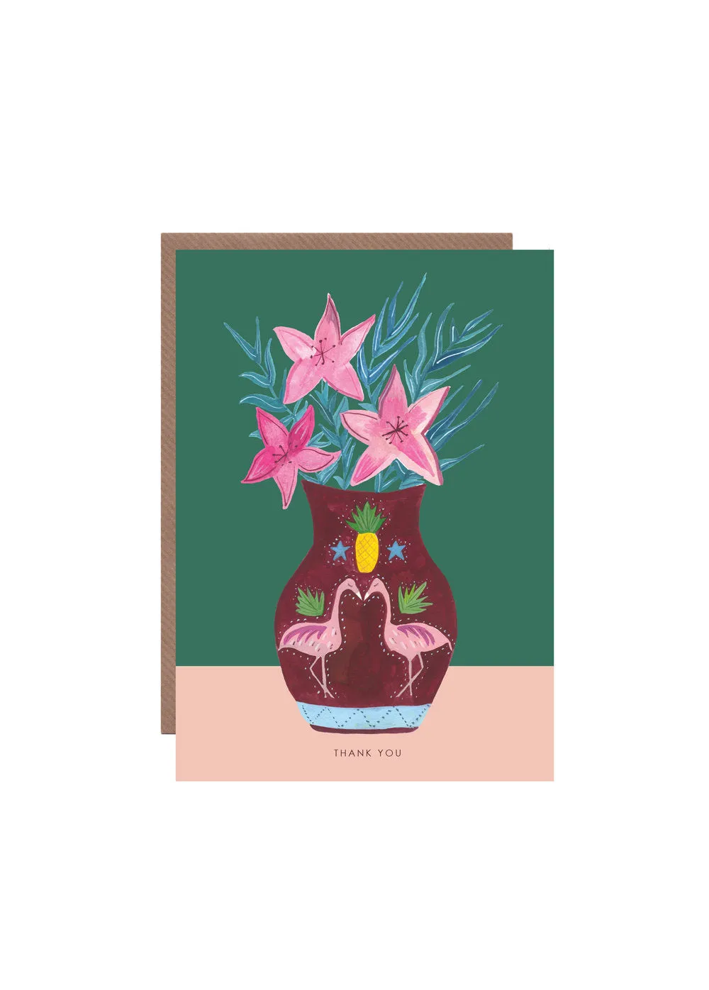  Flamingo Plant Pot  Card