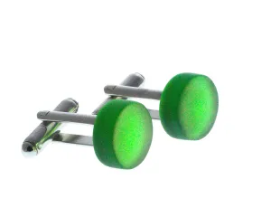 Glassoholics JJS Emerald Green Glass Cufflinks - Made from Recycled Jameson Irish Whiskey Bottle