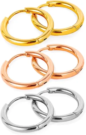 Gold Tiny Huggie Hoops Earrings Sets for Men Women Thick Bold Earrings Gold Conch Hoops Earrings Hypo-allergenic Ear Accessories for Her -HE