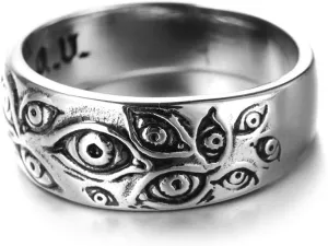 Gothic Evil Eye Ring Black Demon Eyes Band Rings Jewelry Fashion Punk Accessories For Men&Women