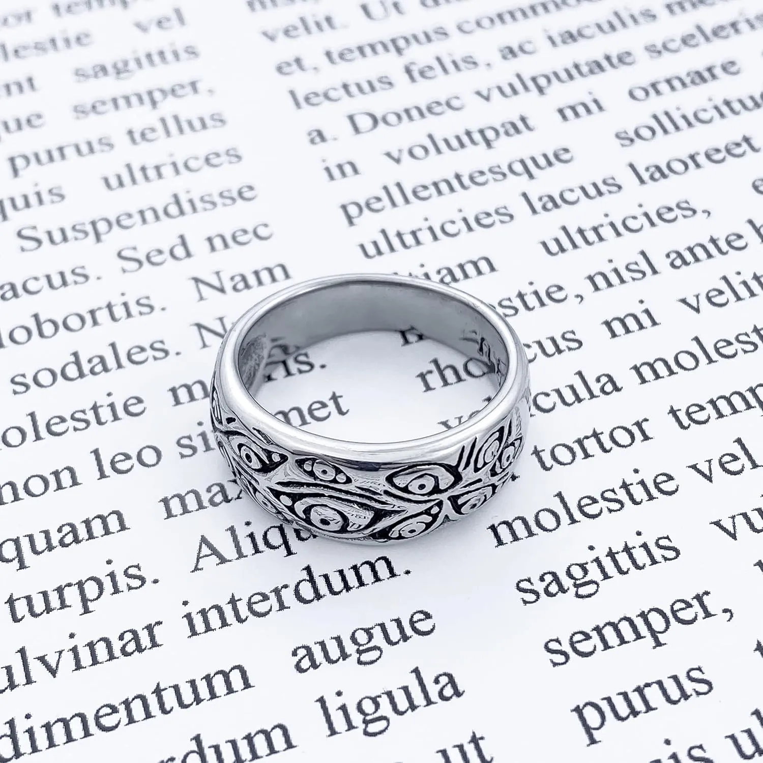 Gothic Evil Eye Ring Black Demon Eyes Band Rings Jewelry Fashion Punk Accessories For Men&Women