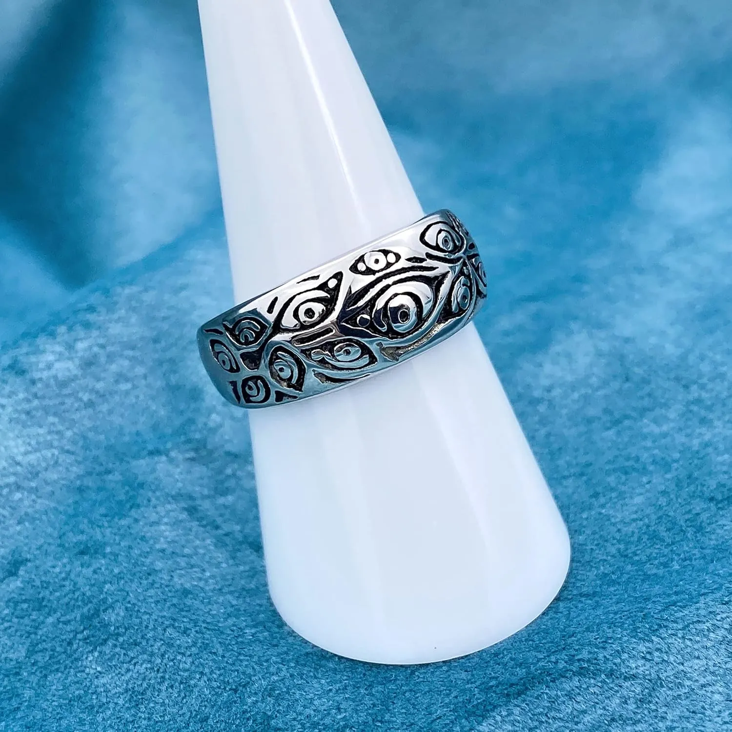 Gothic Evil Eye Ring Black Demon Eyes Band Rings Jewelry Fashion Punk Accessories For Men&Women