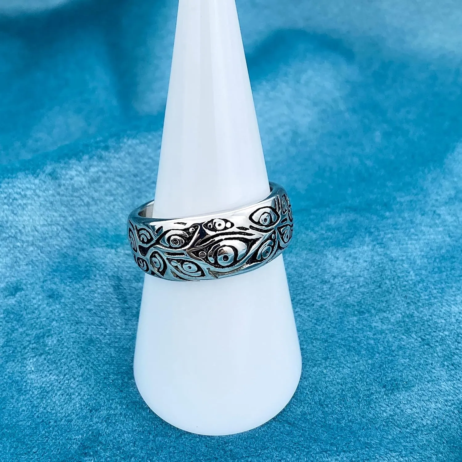 Gothic Evil Eye Ring Black Demon Eyes Band Rings Jewelry Fashion Punk Accessories For Men&Women