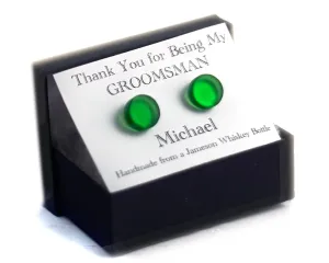 Groomsmen Gifts - Personalized Cufflinks Made From Recycled Jameson Bottle