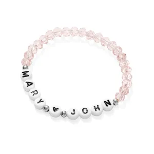 Handmade Crystal Bead Bracelet/Anklet | Fully Customized/Personalized | Custom Name, Size and Color | Unisex for Couples, Friends, Family | Adults & Kids | Anniversary, Birthday & Party (Stretch)