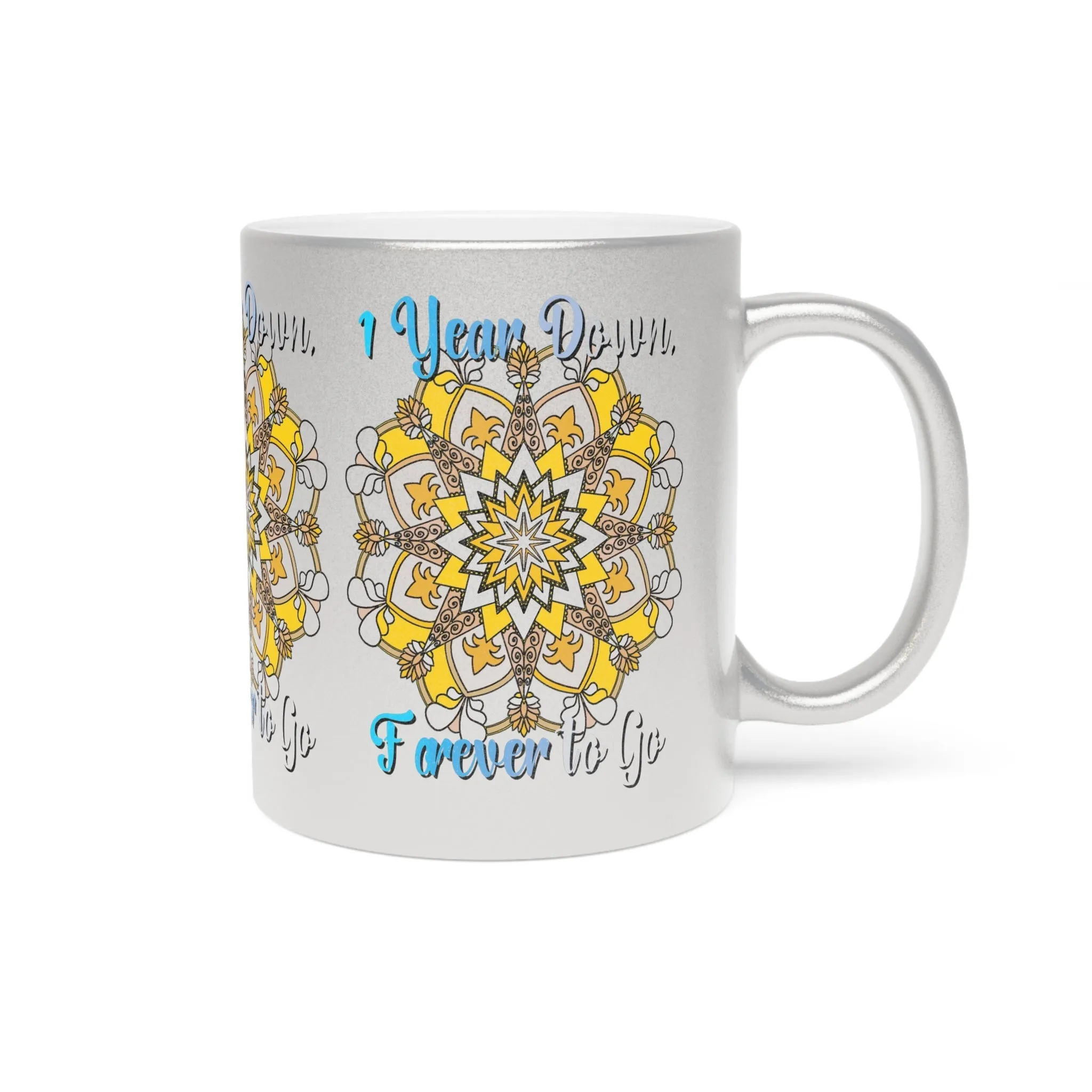 Handmade Mandala Metallic Mug - 1 Year Wedding Anniversary Gift