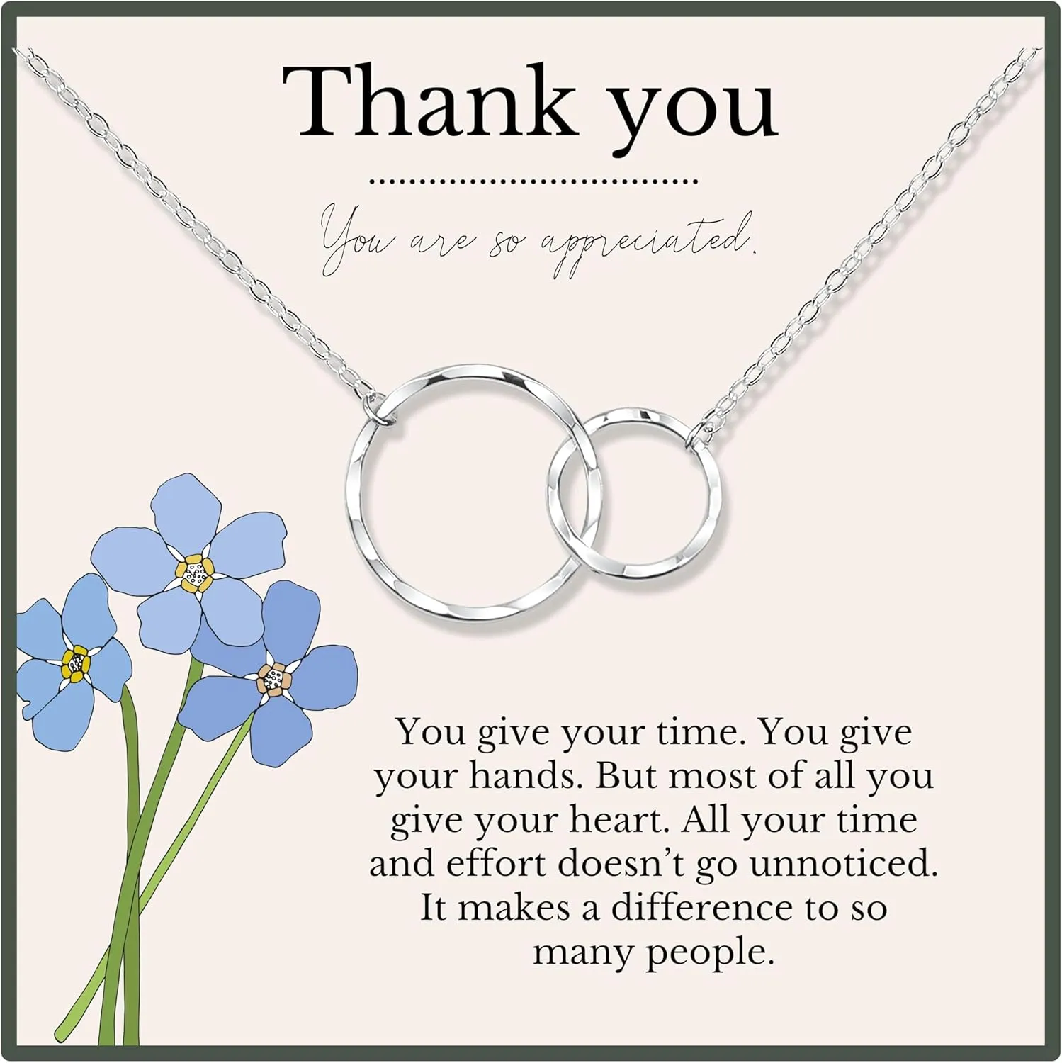 HOPE LOVE SHINE Thank You Gift for Women, Sister, Mom - Thank You Necklace, Jewelry 16 2", 14k Gold Plated Sterling Silver