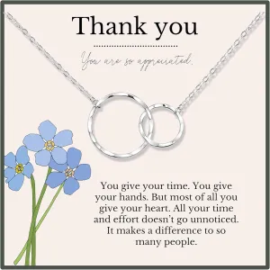 HOPE LOVE SHINE Thank You Gift for Women, Sister, Mom - Thank You Necklace, Jewelry 16 2", 14k Gold Plated Sterling Silver