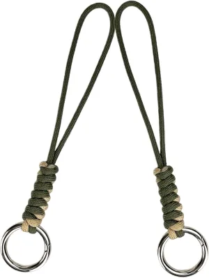 Key and Gear Charm - Paracord Keychain with Metal Spring O-Ring, Multi-Purpose