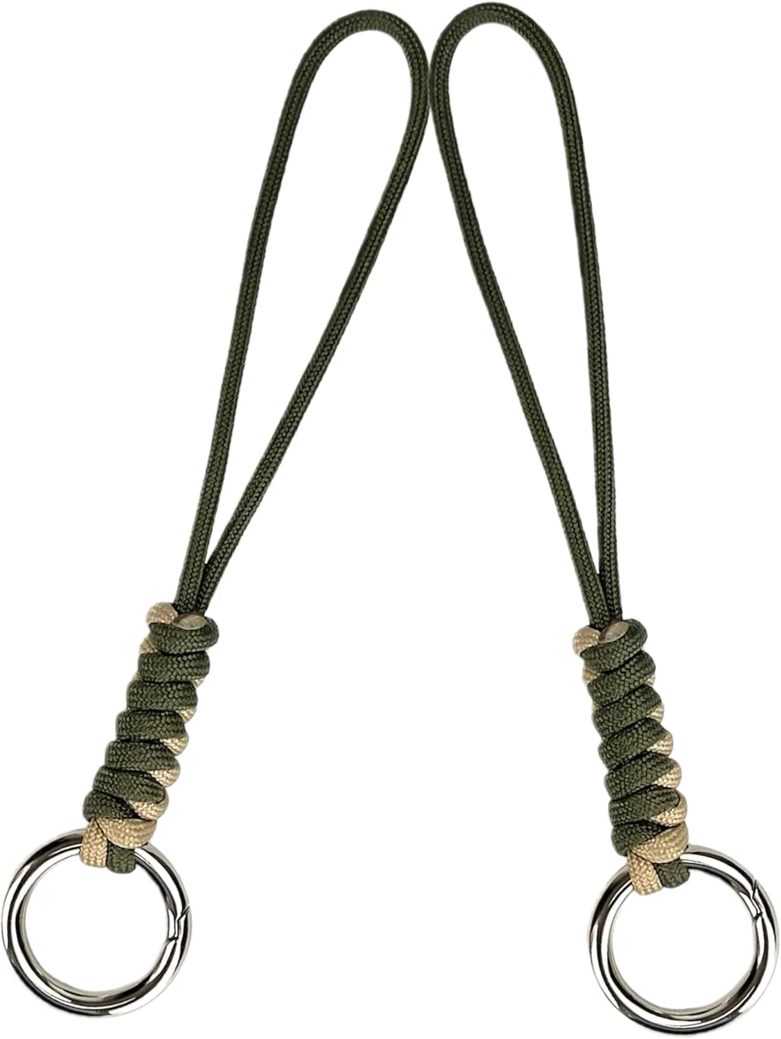 Key and Gear Charm - Paracord Keychain with Metal Spring O-Ring, Multi-Purpose
