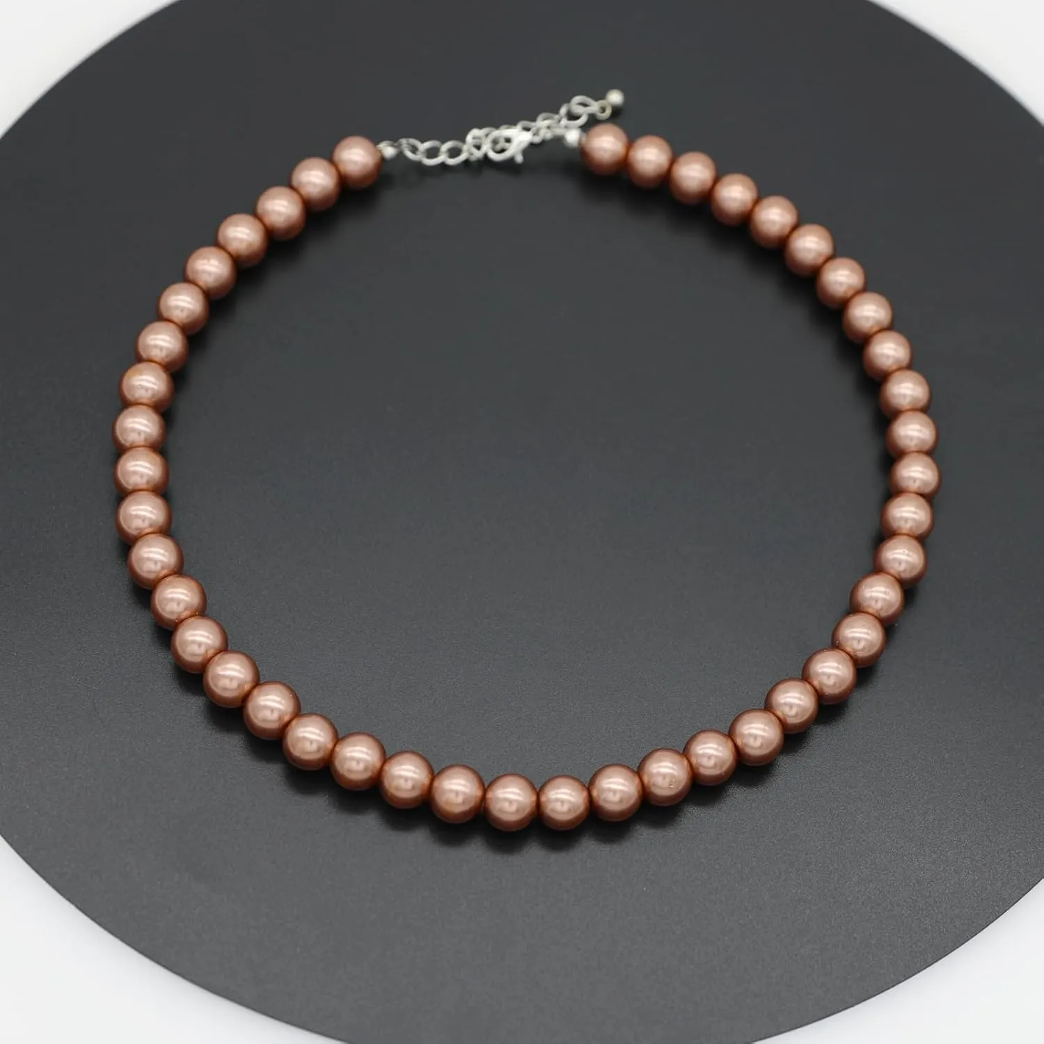 Long Simulated 10mm AAA Pearl Strand Necklace for Women Multicolor Pearl Choker Necklace 1920s Pearl Statement Necklace Costume Jewelry