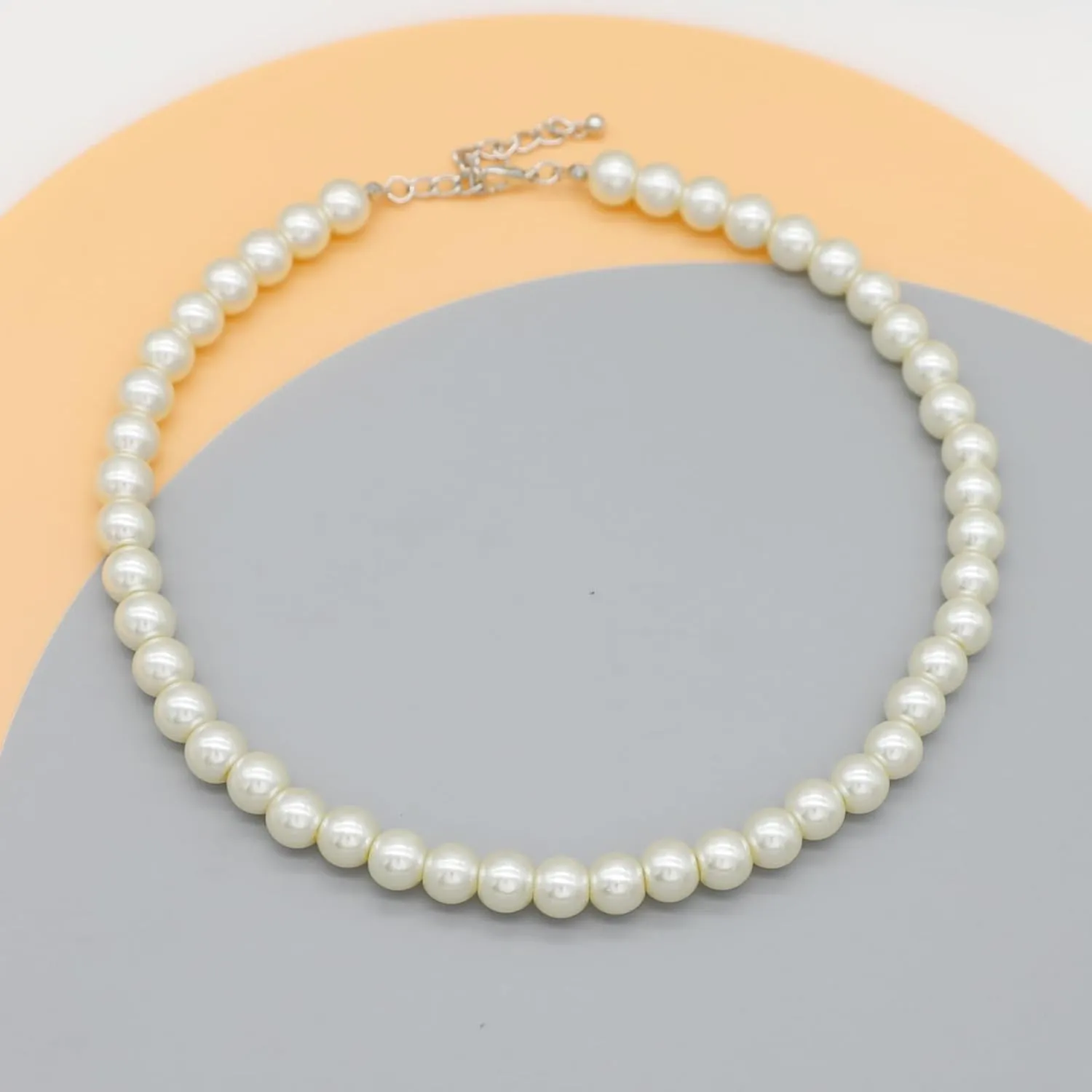 Long Simulated 10mm AAA Pearl Strand Necklace for Women Multicolor Pearl Choker Necklace 1920s Pearl Statement Necklace Costume Jewelry