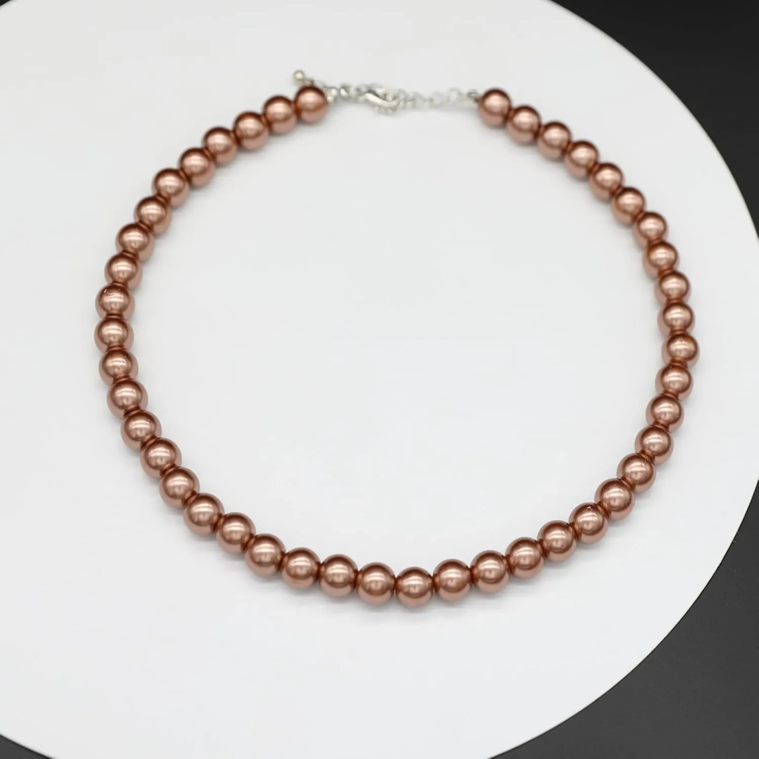 Long Simulated 10mm AAA Pearl Strand Necklace for Women Multicolor Pearl Choker Necklace 1920s Pearl Statement Necklace Costume Jewelry