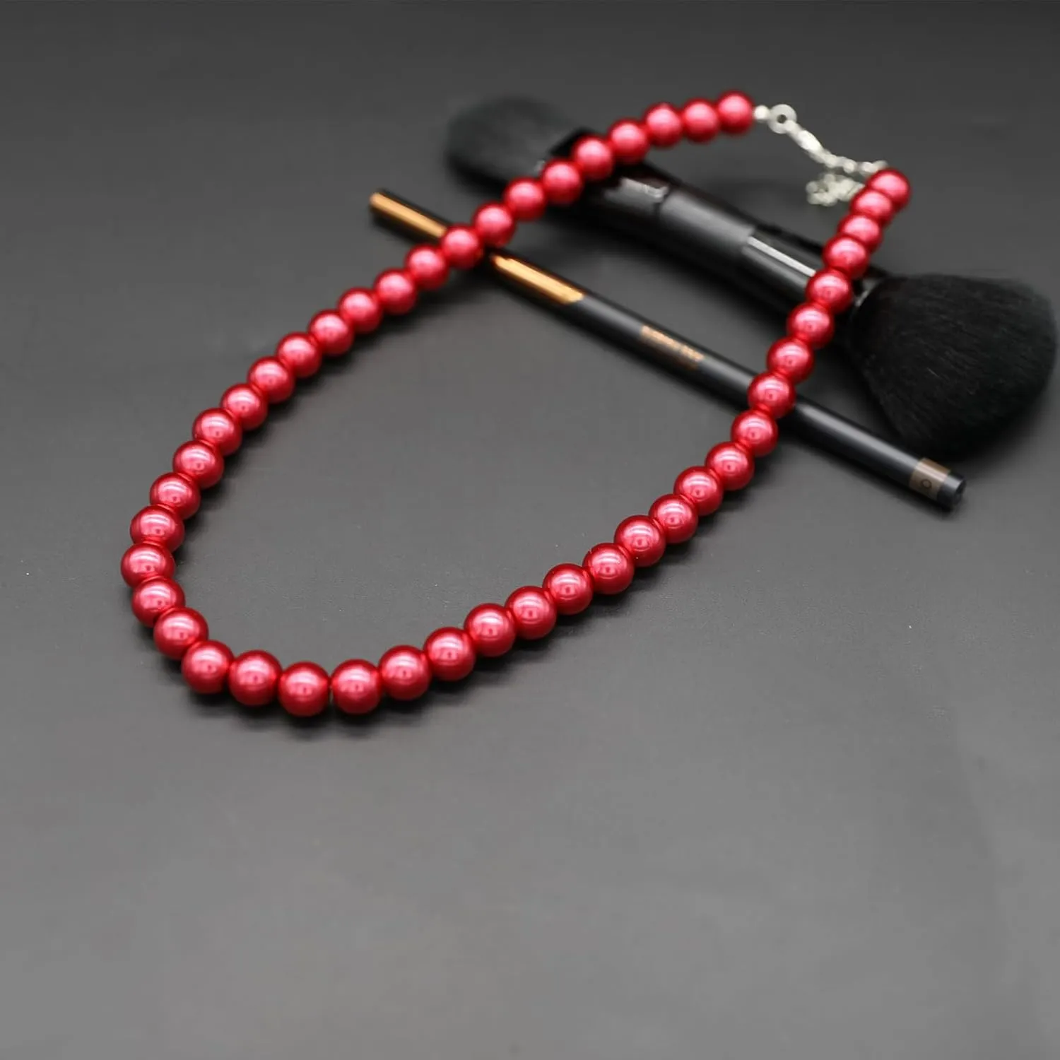Long Simulated 10mm AAA Pearl Strand Necklace for Women Multicolor Pearl Choker Necklace 1920s Pearl Statement Necklace Costume Jewelry