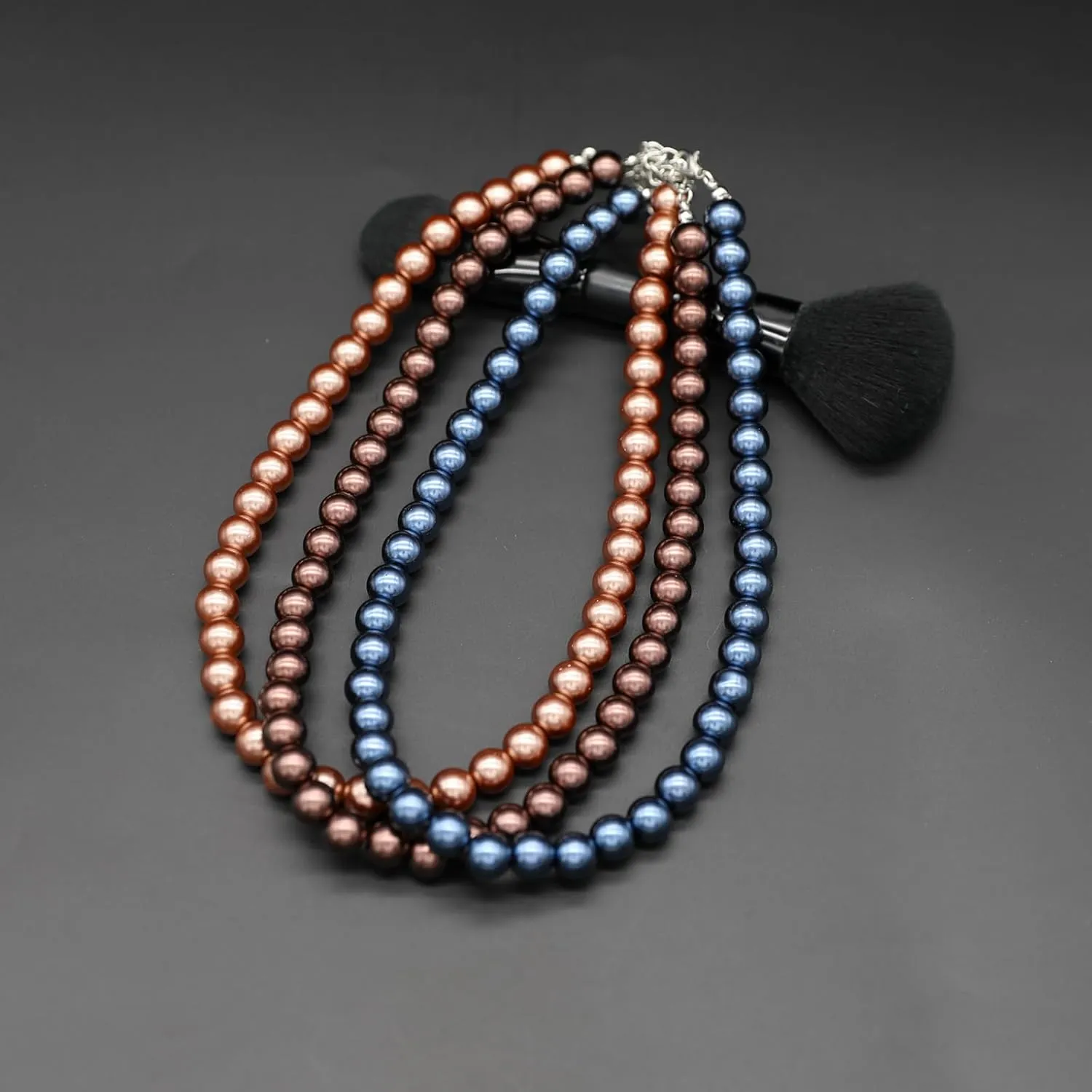 Long Simulated 10mm AAA Pearl Strand Necklace for Women Multicolor Pearl Choker Necklace 1920s Pearl Statement Necklace Costume Jewelry