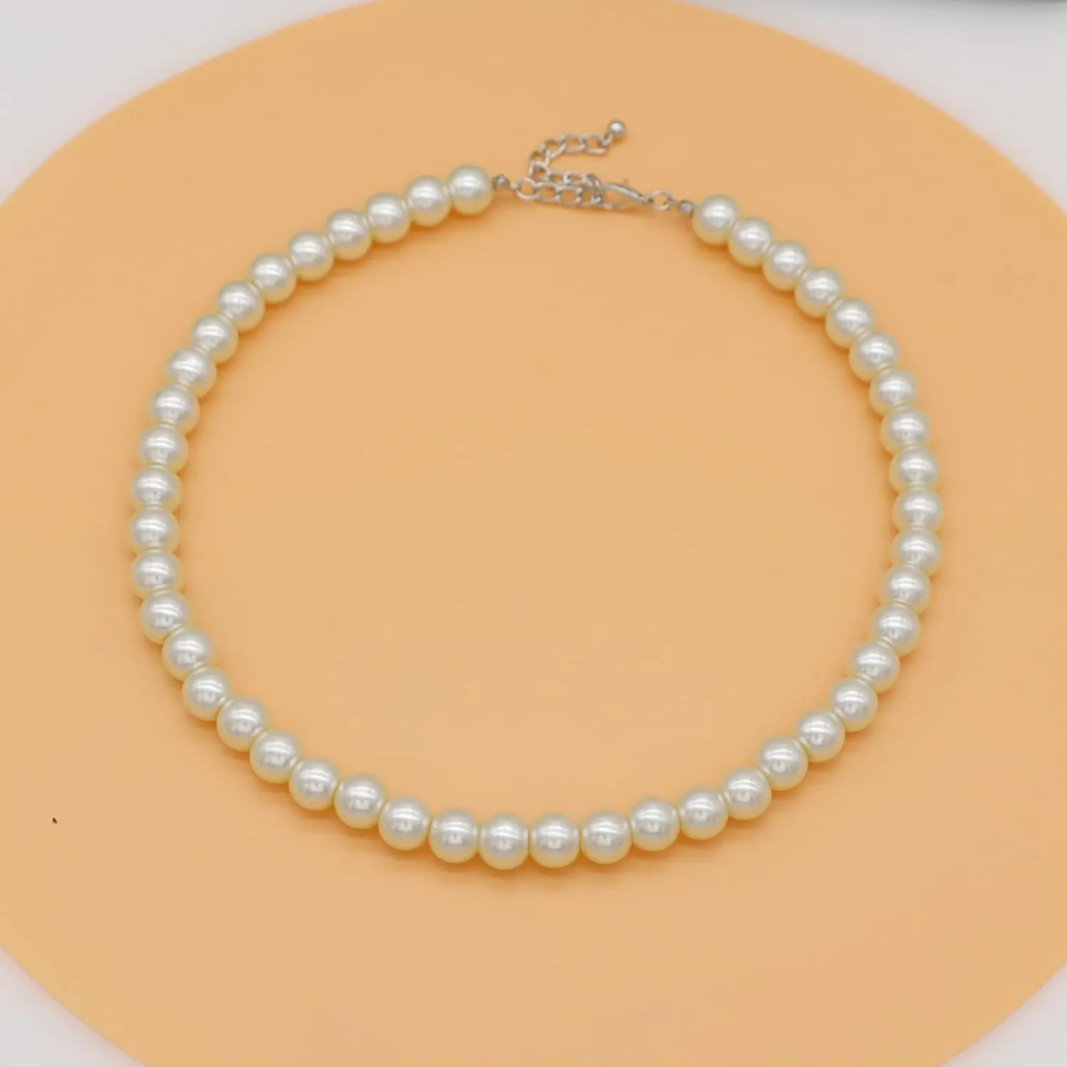 Long Simulated 10mm AAA Pearl Strand Necklace for Women Multicolor Pearl Choker Necklace 1920s Pearl Statement Necklace Costume Jewelry