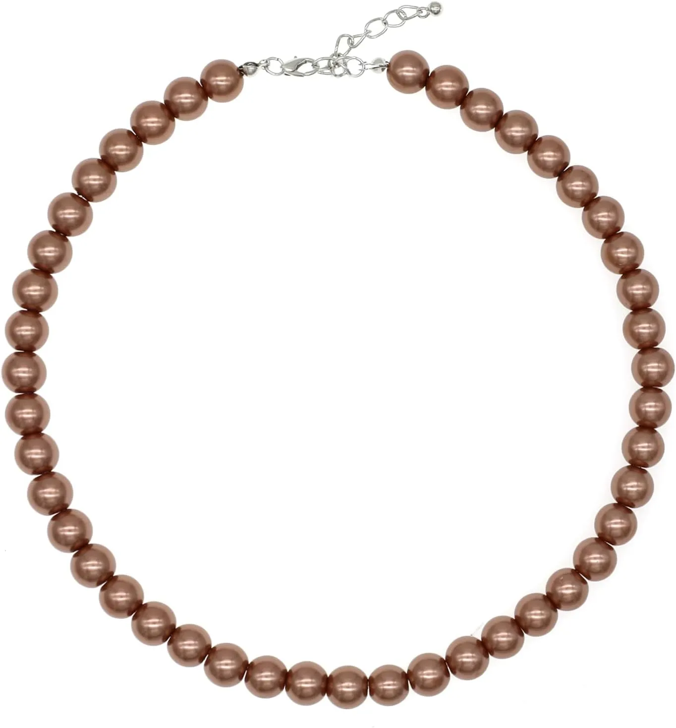 Long Simulated 10mm AAA Pearl Strand Necklace for Women Multicolor Pearl Choker Necklace 1920s Pearl Statement Necklace Costume Jewelry