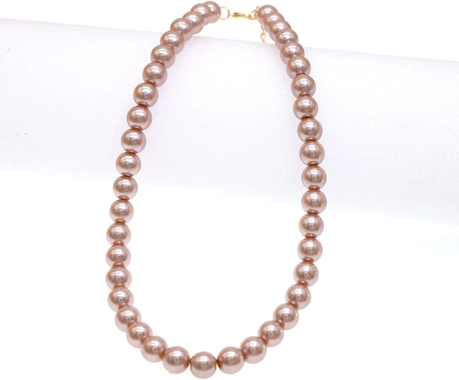 Long Simulated 10mm AAA Pearl Strand Necklace for Women Multicolor Pearl Choker Necklace 1920s Pearl Statement Necklace Costume Jewelry