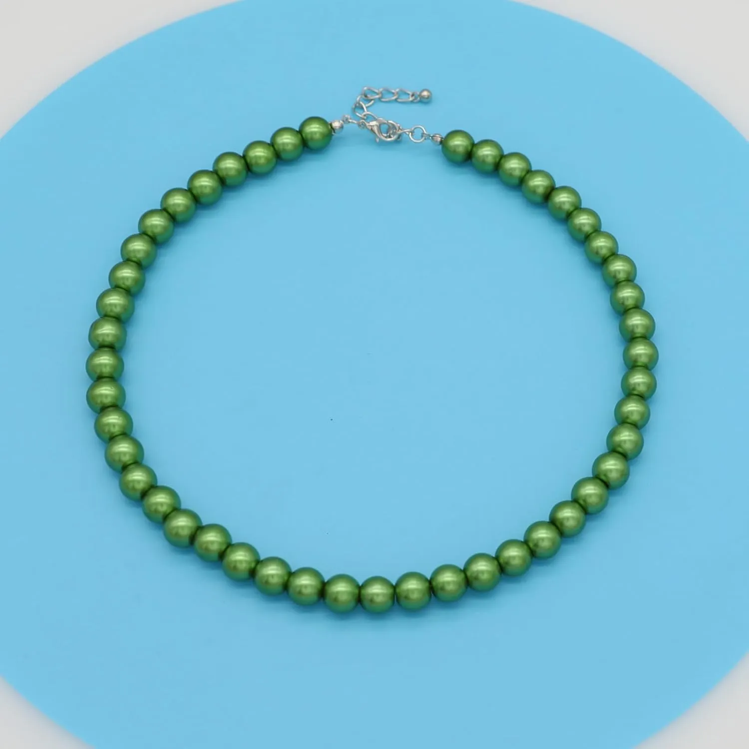 Long Simulated 10mm AAA Pearl Strand Necklace for Women Multicolor Pearl Choker Necklace 1920s Pearl Statement Necklace Costume Jewelry