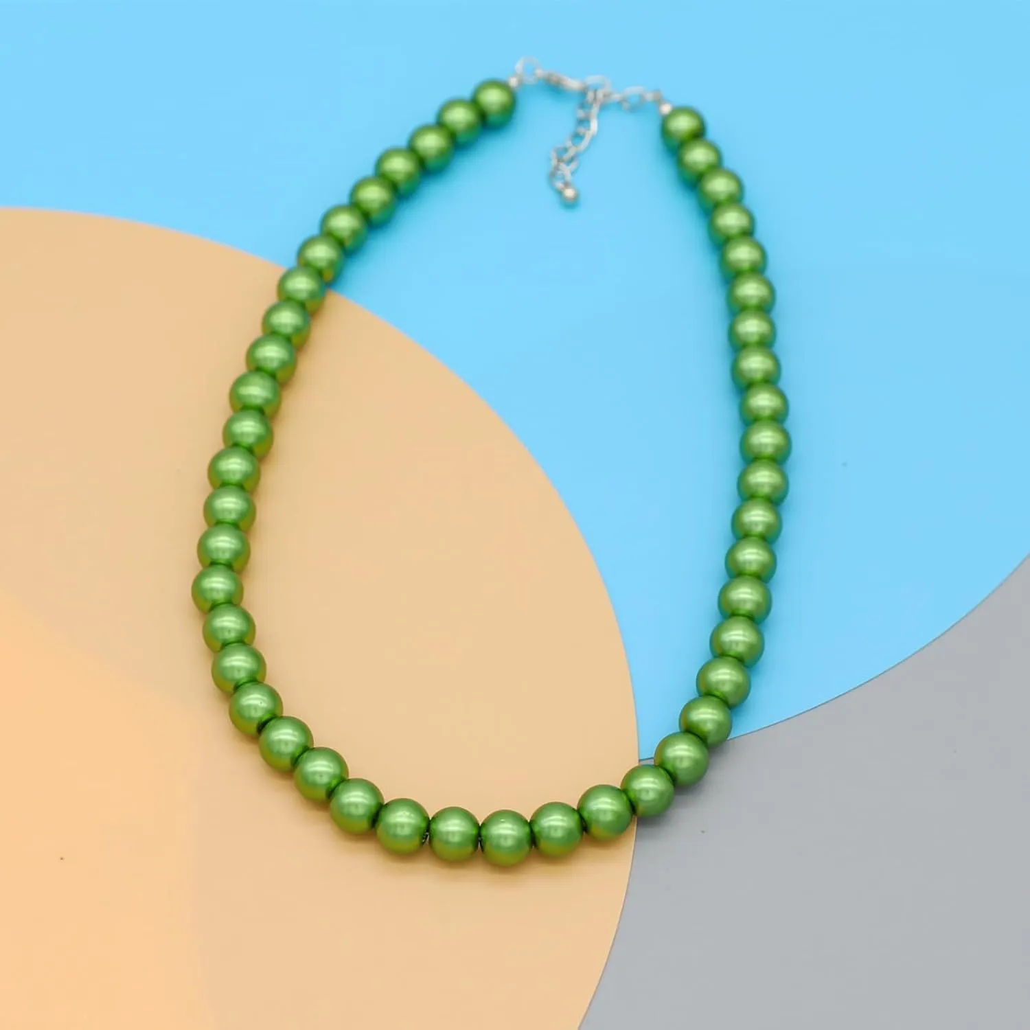 Long Simulated 10mm AAA Pearl Strand Necklace for Women Multicolor Pearl Choker Necklace 1920s Pearl Statement Necklace Costume Jewelry