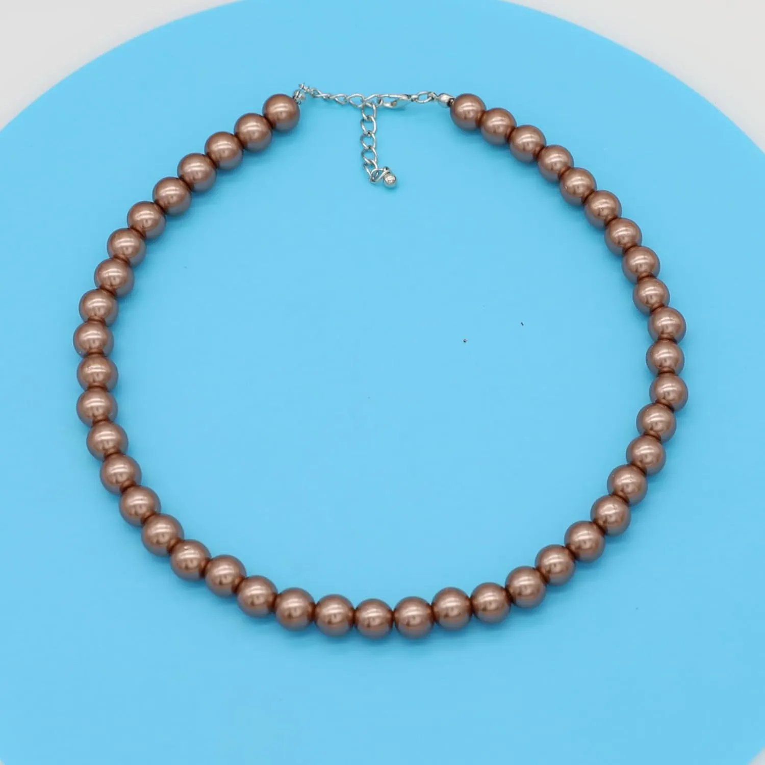 Long Simulated 10mm AAA Pearl Strand Necklace for Women Multicolor Pearl Choker Necklace 1920s Pearl Statement Necklace Costume Jewelry