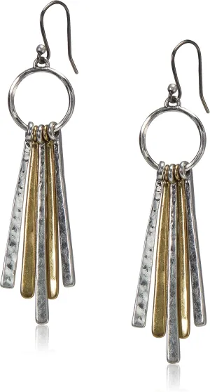 Lucky Brand Metal Paddle Drop Silver Earrings