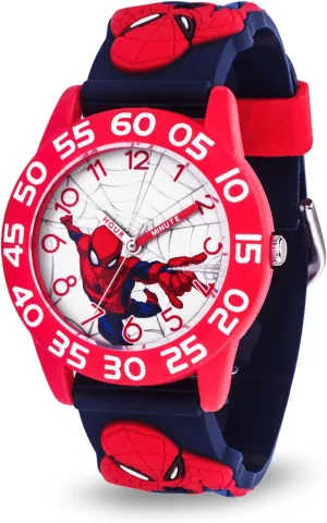 MARVEL Spiderman Watch for Boys - Spider-Man Watch for Boys 4-6 - Kids Watches - Toys Kids - Toddler - Blue Bezel - 3D Plastic Strap