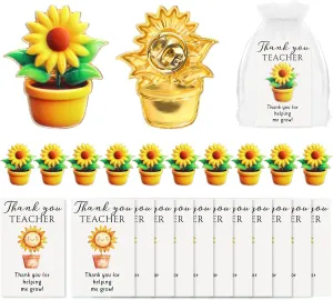 Misdary Teacher Appreciation Gifts Cute Sunflower Bee Lapel Pin Badge Thank You Gift for Employee Coworker