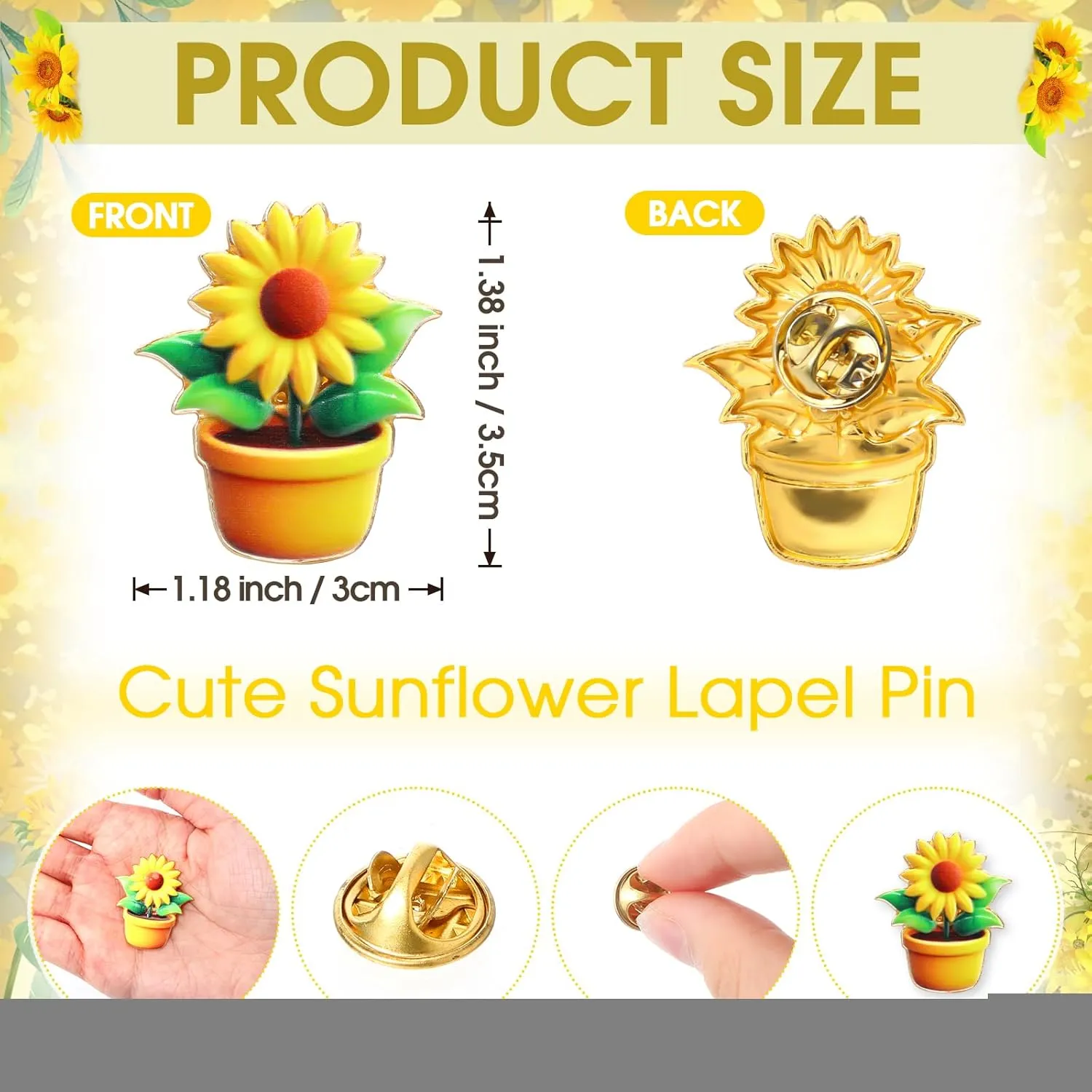 Misdary Teacher Appreciation Gifts Cute Sunflower Bee Lapel Pin Badge Thank You Gift for Employee Coworker