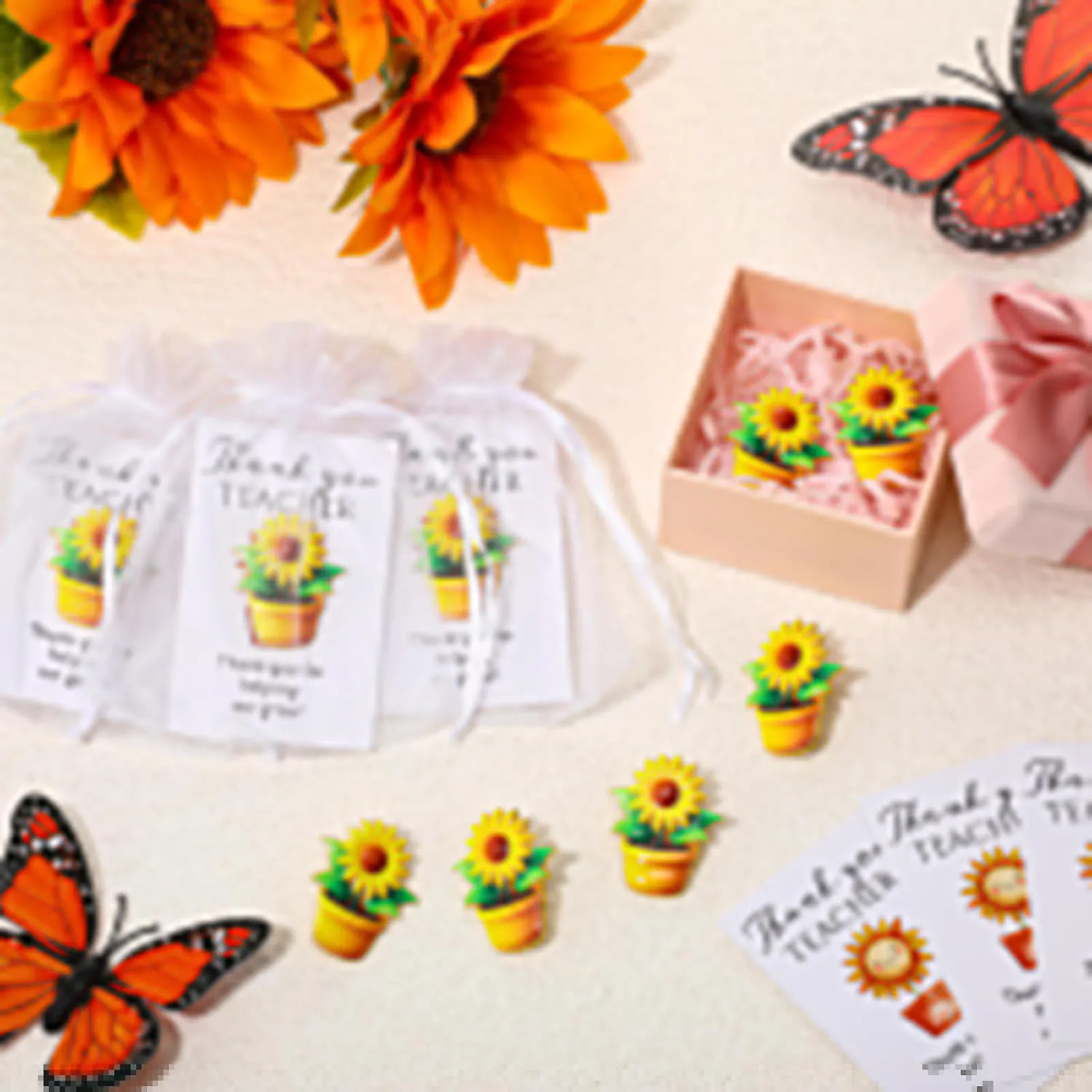 Misdary Teacher Appreciation Gifts Cute Sunflower Bee Lapel Pin Badge Thank You Gift for Employee Coworker
