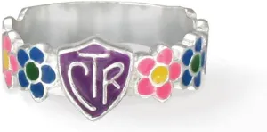 Multicolor Enamel Flower Petal LDS CTR Ring by Ringmasters | Choose the Right Faith Ring | Keepsake LDS Jewelry