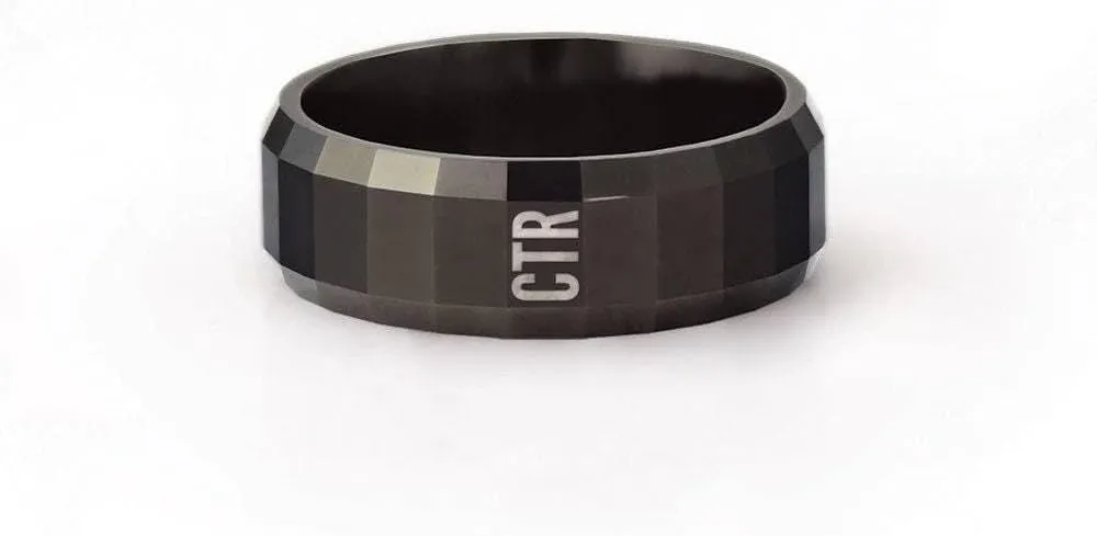 Obsidian Tungsten LDS CTR Ring by Ringmasters | Choose the Right Faith Ring | Keepsake LDS Jewelry